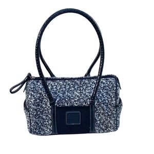 Vintage Liz Claiborne Black/White Speckled Pattern Shoulder Bag‎